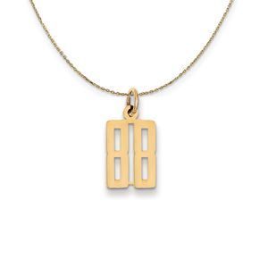 14k Yellow Gold, Alumni Small Elongated Number 88 Necklace - 20 Inch